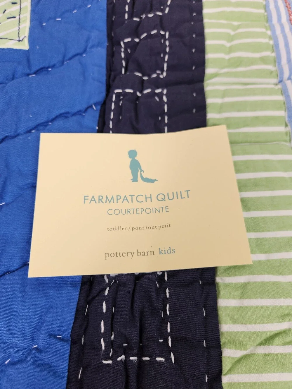 Pottery Barn Kids Farmpatch Crib/ Toddler Quilt 50x36 NOS Farm Yard Animals